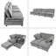 Canapé modulaire à deux couches, librement combinable, 4 places avec rangement, comprenant 4 coussins moelleux, parfait pour les salons, les bureaux et les appartements-1993382898