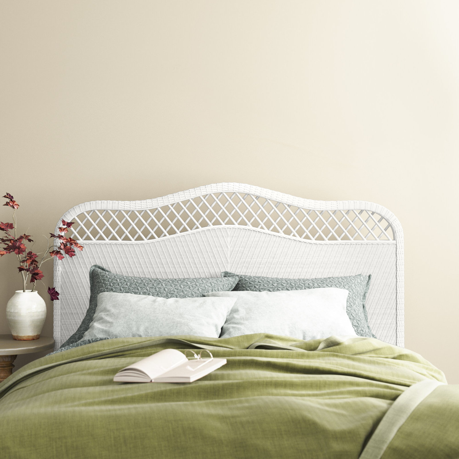 Almus Headboard, Queen, White