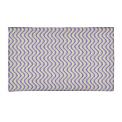 Tapis de zone jaune rayures ondulées