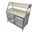 Grande cage pour animaux de compagnie avec support de rangement, tiroirs avec bacs à nourriture et à eau en acier inoxydable, support de rangement à double couche en cadre de fer et matériau en bois aggloméré, robuste, exquis et pratique-1863608076