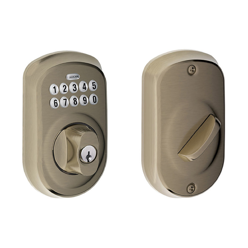 Schlage Keypad Deadbolt with Plymouth Trim, Antique Pewter