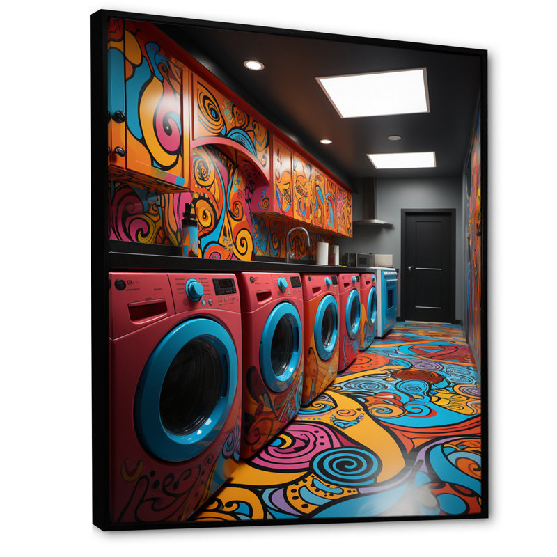 Blanchisserie, impression artistique sur toile II, H 20 po x l 12 po x P 1 po, Cadre flottant noir