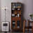 31.50"Solid Wood Pine Tempered Glass brown Sideboard