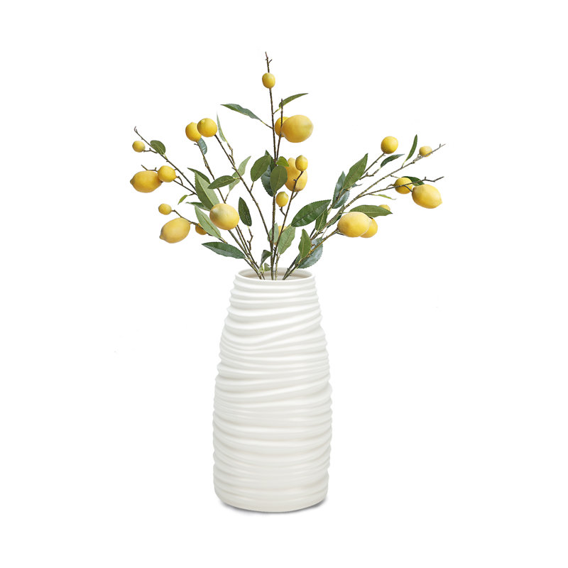 Vase de plancher en céramique, Petit (H 12,75 po x l 6,5 po x P 6,5 po), Blanc