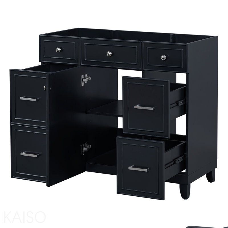[Cabinet seulement] Meuble-lavabo de 36 po - Noir (lavabo non inclus)