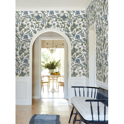 Papier peint bleu jacobin Parterre