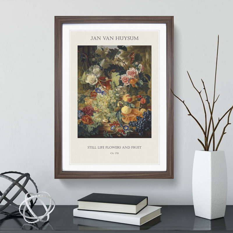 Still Life With Flowers And Fruit Vol.1 by Jan Van Huysum - Single Picture Frame Print, 65cm H x 48cm W x 2cm D