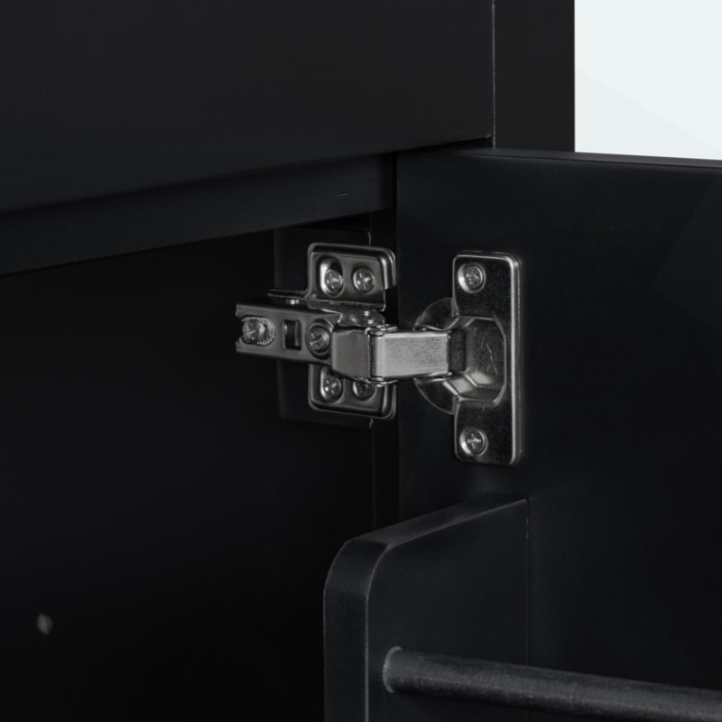 Meuble-lavabo de 30 po avec lavabo en céramique, armoire de salle de bain simple moderne avec 2 portes et une tablette, portes à fermeture douce