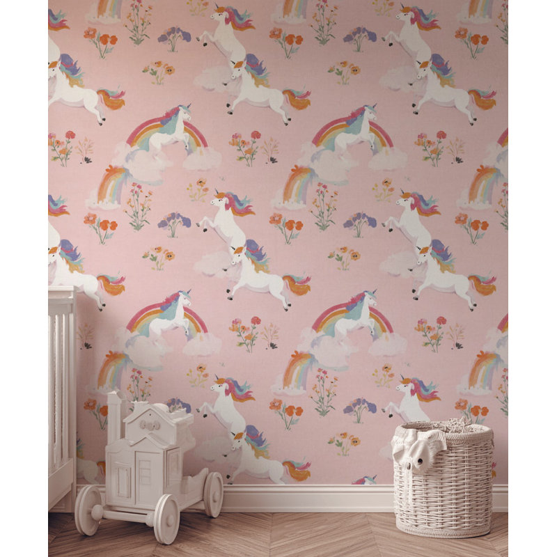 Papier peint licornes fantaisistes, Peler et coller