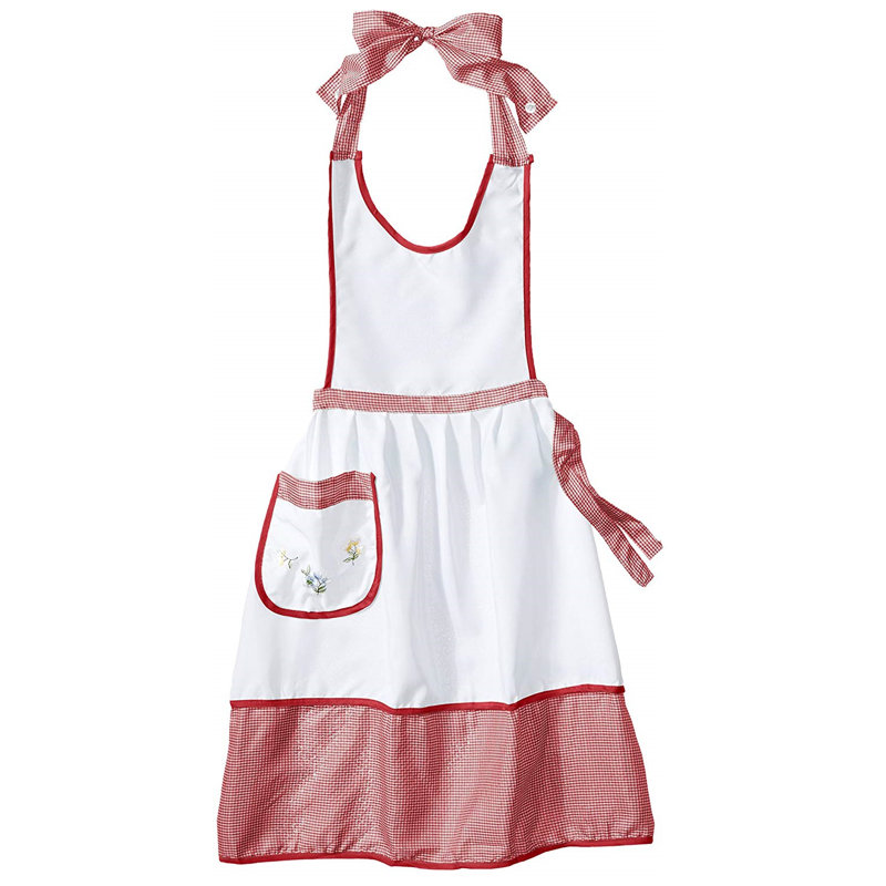 Cotton Bib Apron, Red