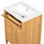 Meuble-lavabo de salle de bain avec lavabo, meuble-lavabo en bois avec tiroir rabattable, 2 tiroirs à fermeture en douceur, 1 porte à fermeture en douceur, bois massif et panneau de fibres à densité moyenne, poignées en bois élégantes