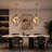 Twilight 5 - Light Dimmable Amber Globe Bubble Glass Kitchen Island Sputnik Chandelier