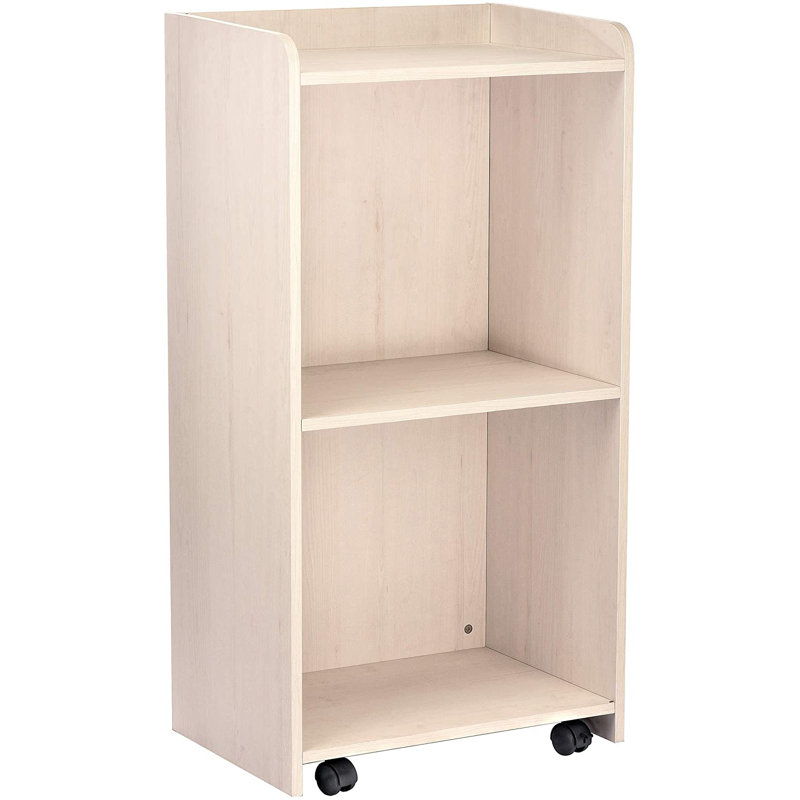 White Melamine Portable Presentation Lectern with Wheels