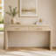 Console - Silhouette rétro unique - Style ouvert - 2 tiroirs supérieurs - Bois naturel délavé - pour l'entrée et la salle à manger