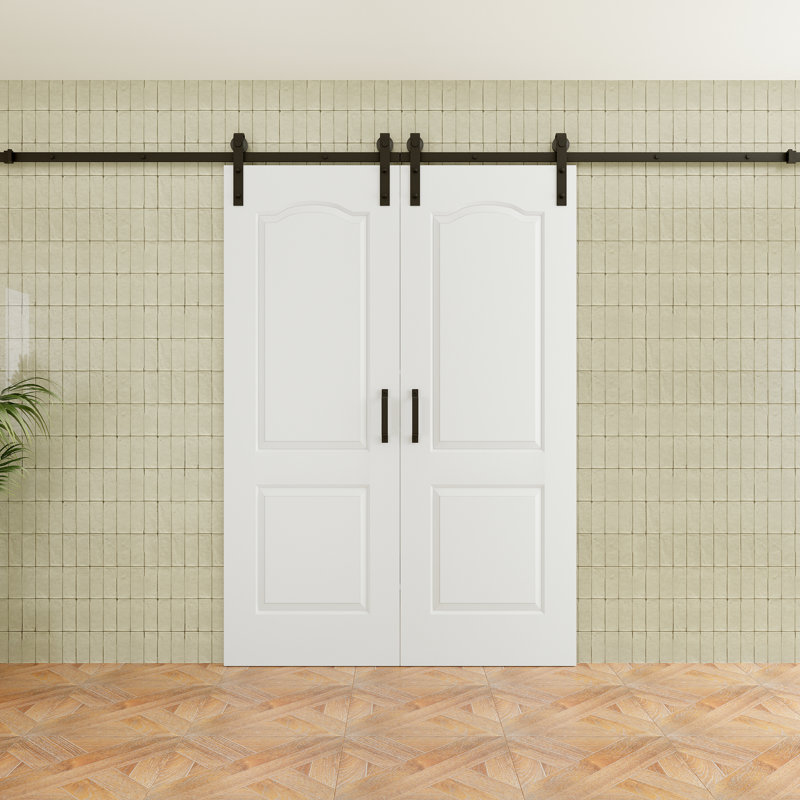 Porte de grange coulissante en bois 80 po H 2Lite, 56 po x 80 po