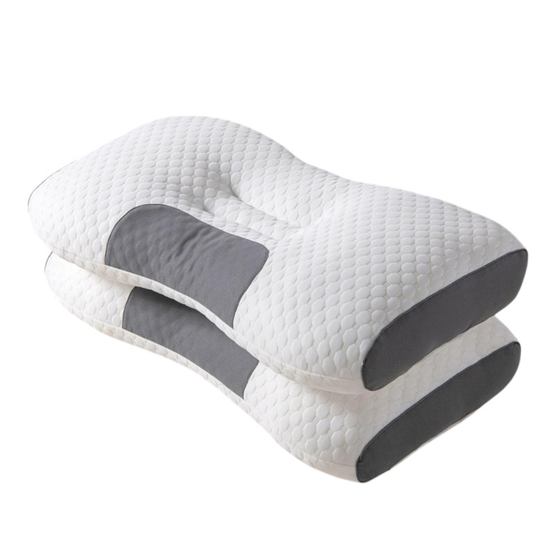 Coussin cervical - Oreiller orthopédique en mousse à mémoire de forme pour le soutien du cou et de la colonne vertébrale, conception de massage respirant (paquet de 2)