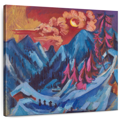 Paysage d'hiver au clair de lune