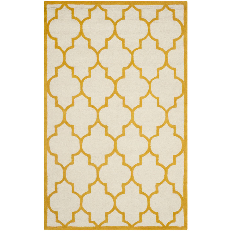 Cannen Hand Tufted Wool Geometric Rug, Rectangle 2' x 3'