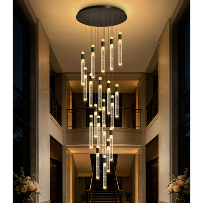 Lustre 20 lumières à DEL en cristal Glam