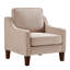 Chaise avec accoudoirs, fauteuil à assise simple avec pieds en bois et fauteuil rembourré en velours