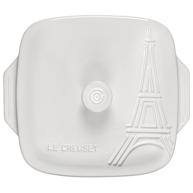 Le Creuset Stoneware Square Casserole with Lid, White