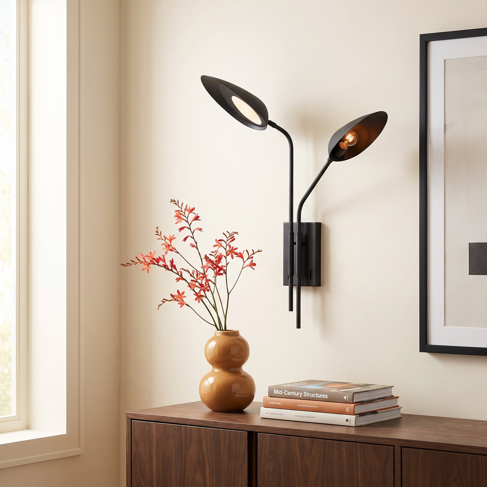 Inge 2 Light Dimmable LED Armed Sconce