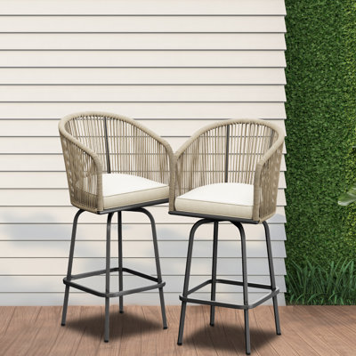 Tabouret de bar d'extérieur 32,3 po avec coussins Anasol