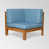 Coussin bleu / structure en bois