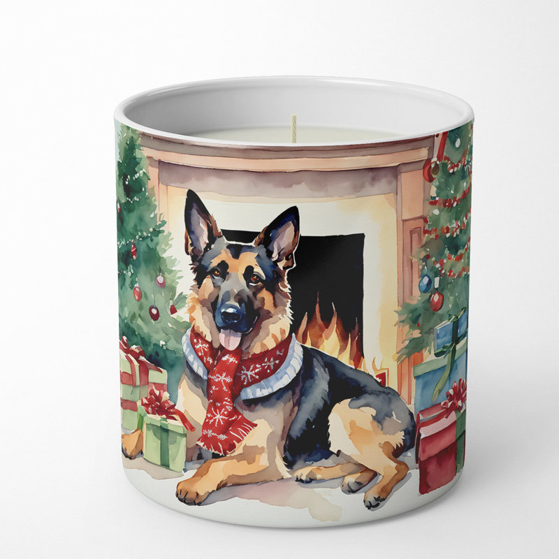Bougie de Noël parfumée avec support en céramique