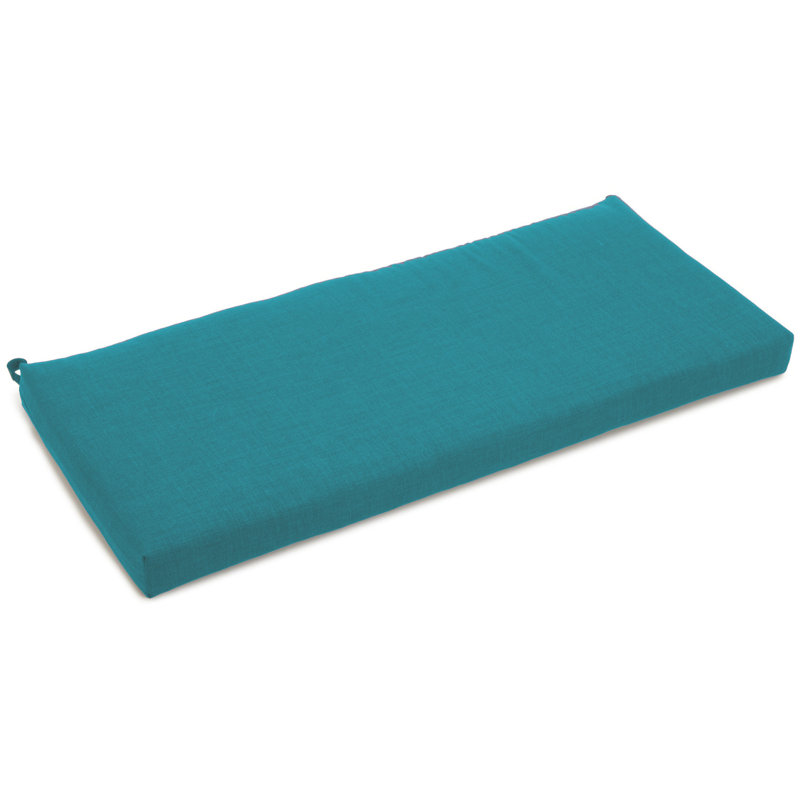 Outdoor 3'' Bench Seat Cushion, Aqua Blue