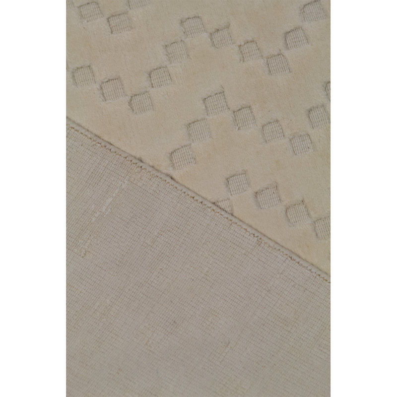 Tapis gris et beige noué à la main de haute qualité