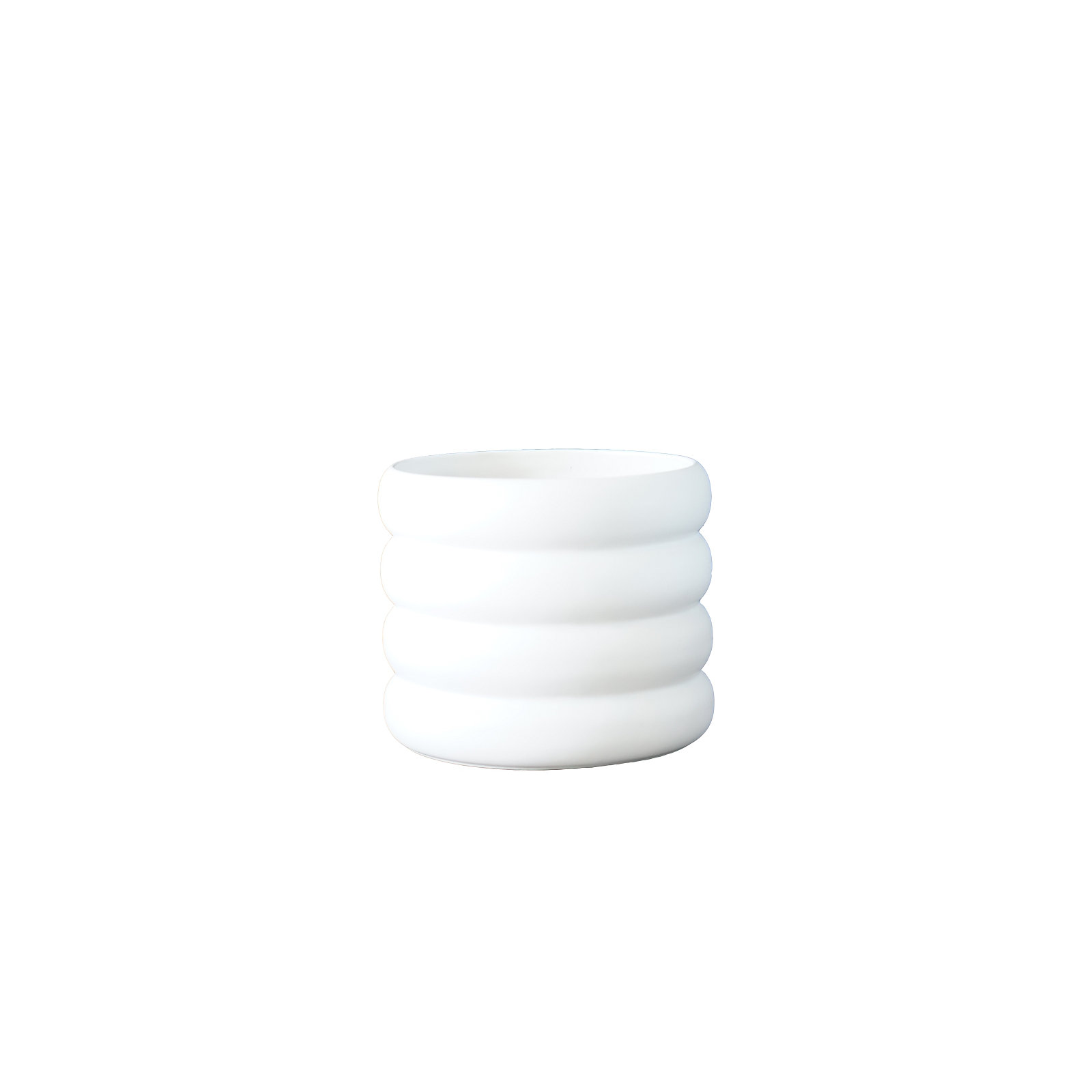 Ceramic Pot Planter, 3.94" H x 3.94" W x 3.94" D, White