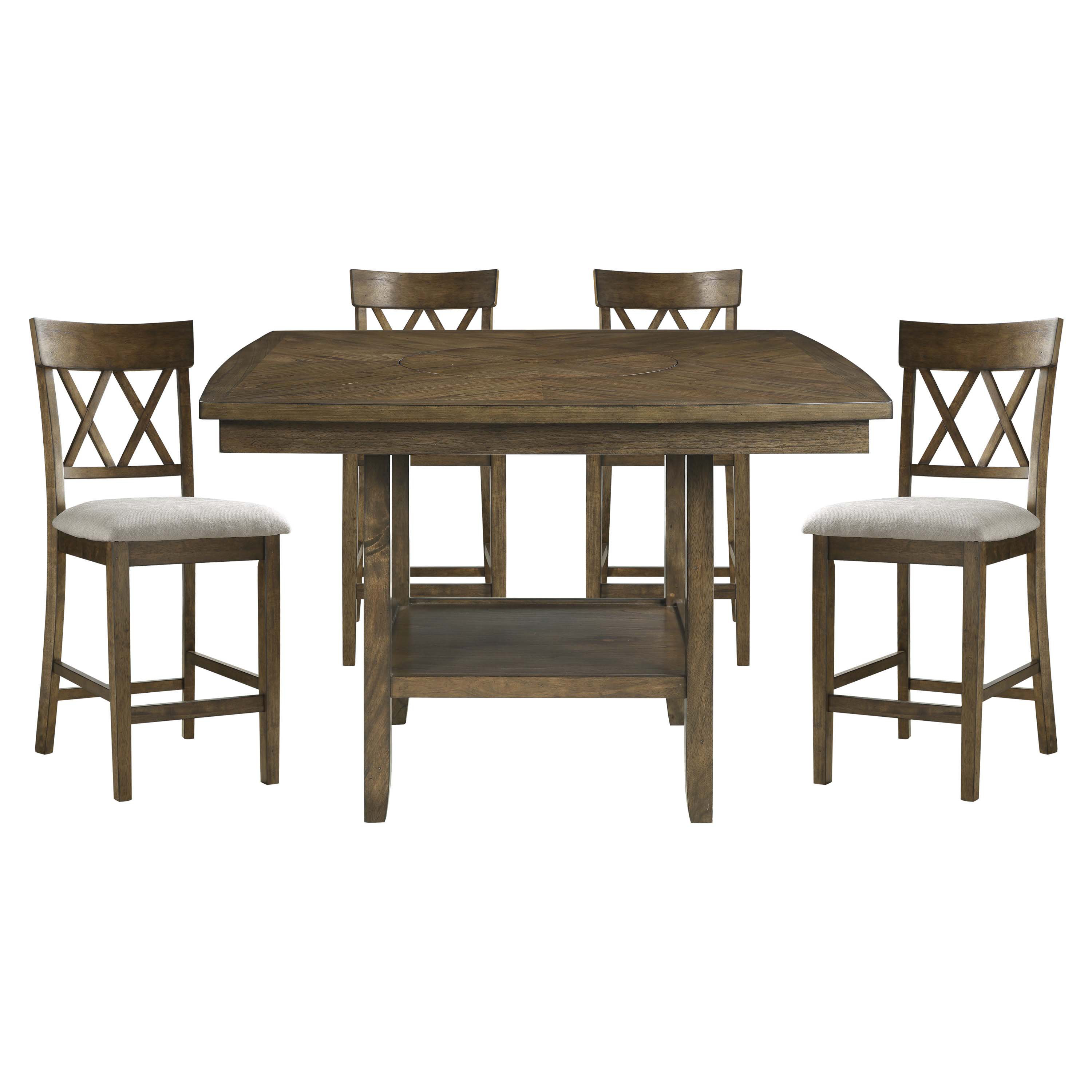 Rosalind Wheeler Contemporary 5pc Dining Set Counter Height Table and 4 ...