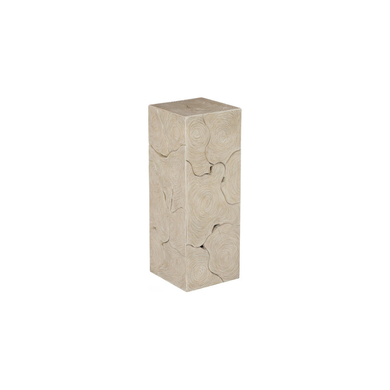 Piédestal en teck, carré, finition avoine, MD, H 32 po x l 12 po x P 12 po