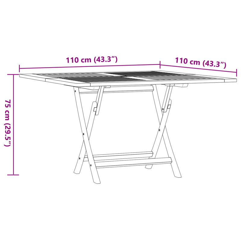 Hayaan Folding Teak Dining Table