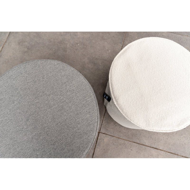 Cosipouf 60cm Wide Round Chevron Pouffe Ottoman, Grey