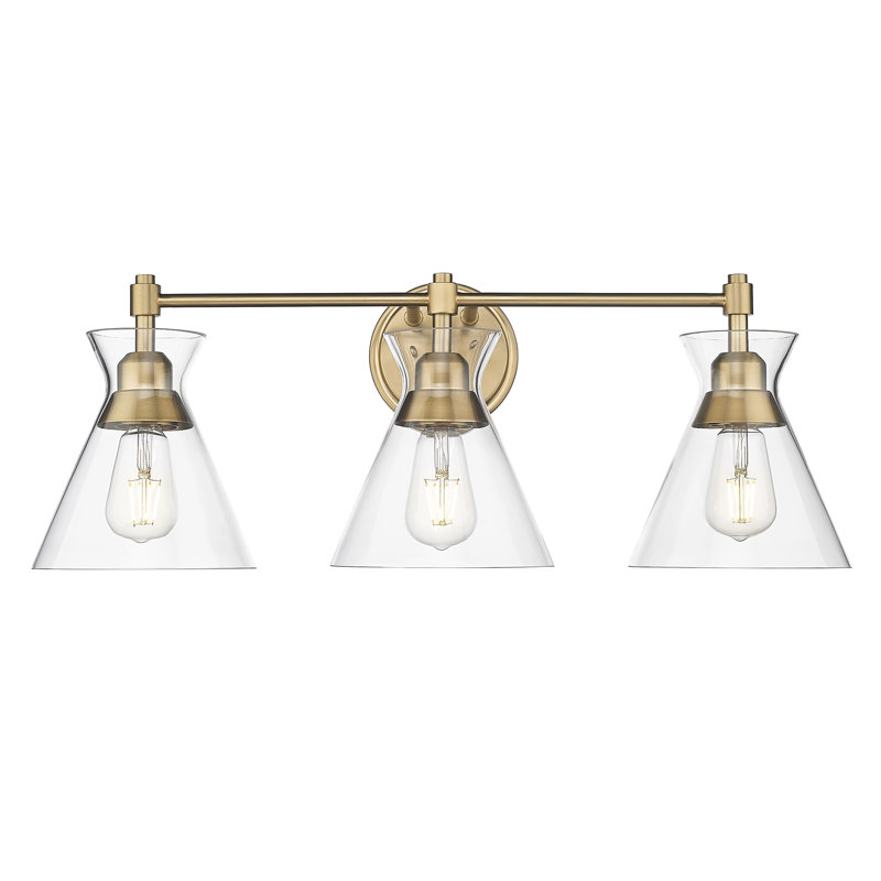 Éclairage pour salle de bain à intensité variable 3 lumières Malta, Bronze champagne brossé