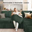 Canapé modulaire en L avec lit escamotable, canapé-lit modulaire avec rangement, vert-1528628003