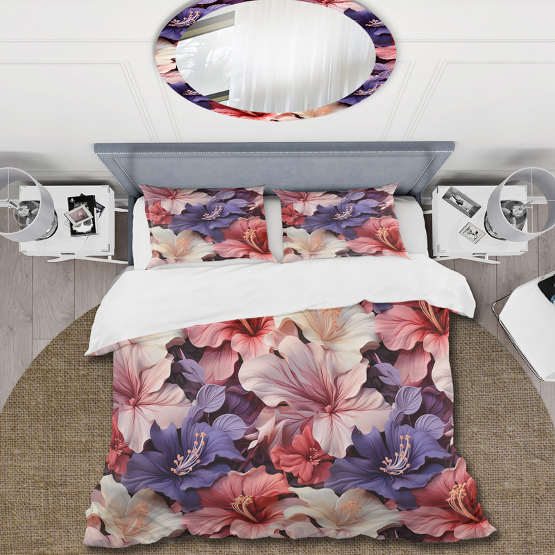Ensemble de housse de couette Coral Mirage Vii, Housse de couette simple + 1 taie décorative stan