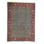 Hand-Knotted High-Quality Green and Navy Area Rug