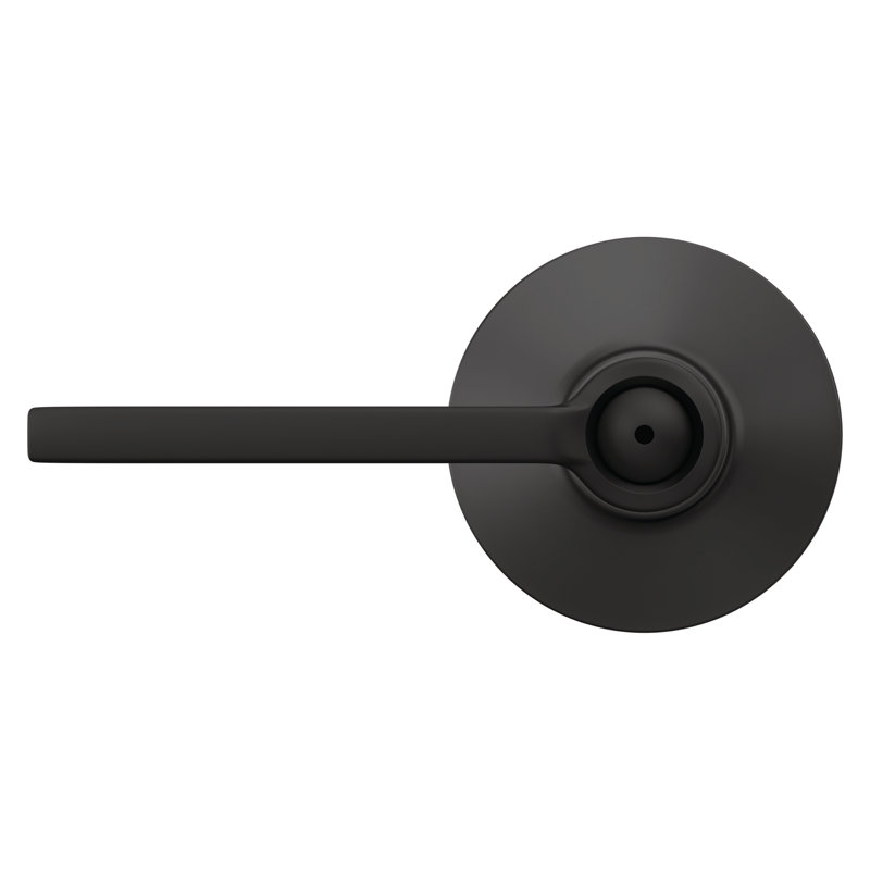 Latitude Lever Bed and Bath Door Lock, Matte Black