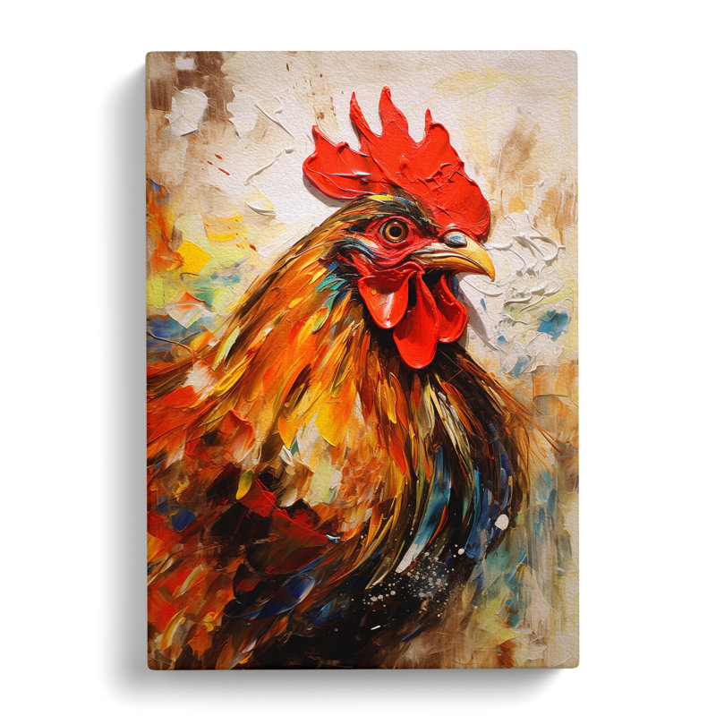 Rooster Contemporary - Wrapped Canvas, 60cm H x 40cm W x 3cm D