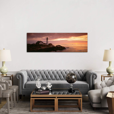 Portland Head Lighthouse, Cape Elizabeth, Maine, Usa 1 Piece Panoramic Wall Art on Canvas