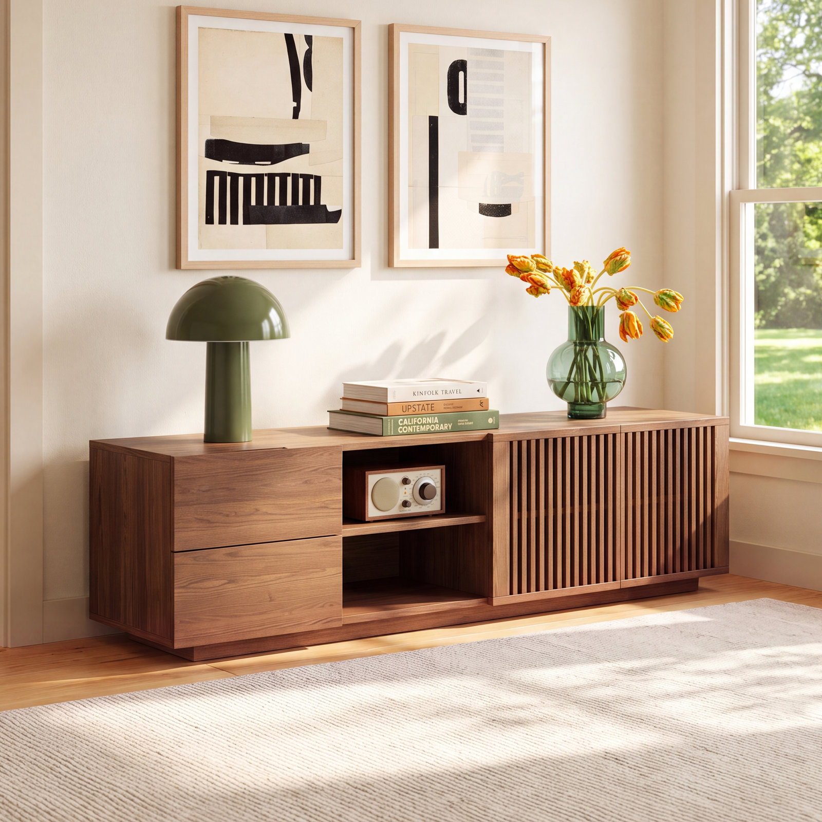 71" Mid-Century Modern Media Console
