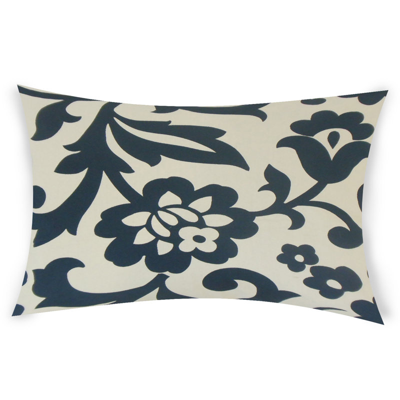  Housse de coussin rectangulaire et insert, Bleu, 14 po x 48 po