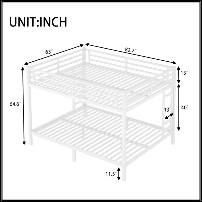 Metal Queen Over Queen Bunk Bed
