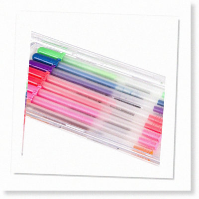 Slim Line Pen Pencil Box Small Plastic Storage Case