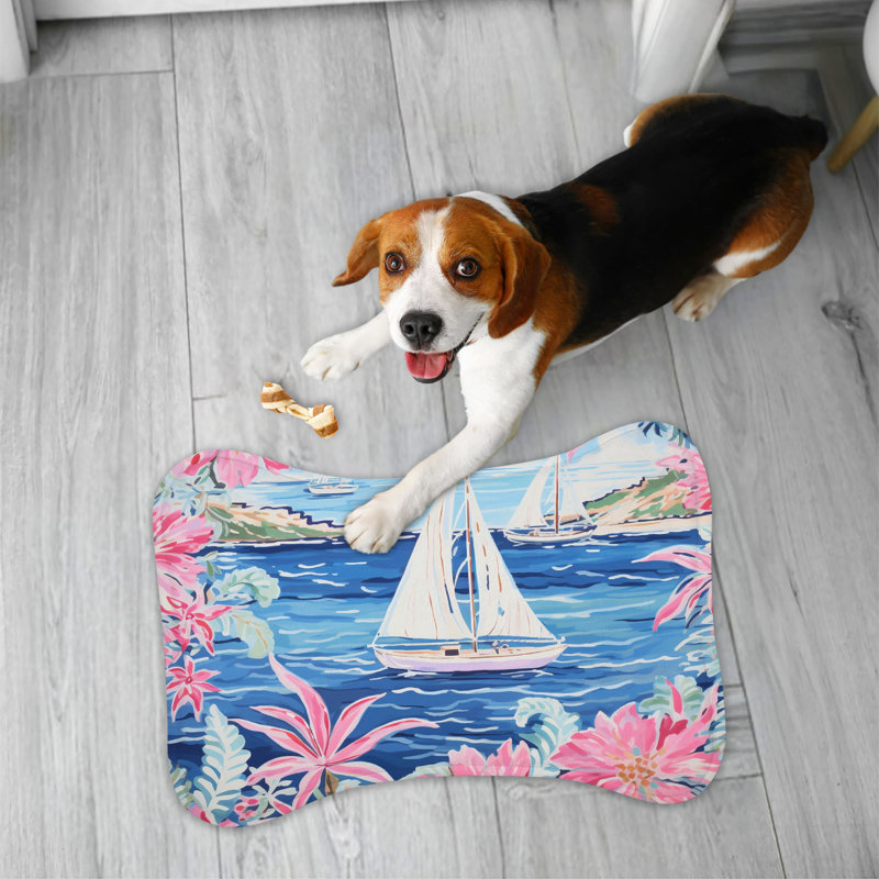 Nautical Boat Patterns - 1 Piece Bone Shape Feeding Mat