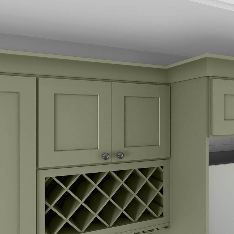 Armoire de cuisine en bois massif prête à assembler, H 18 po x l 30 po x P 12 po, Vert sauge