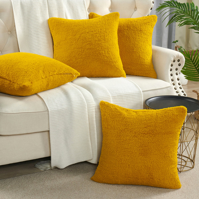 Indoor / Outdoor Square Throw Pillow Cover, Lemon Curry